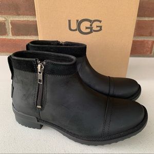 UGG Women’s Attell black leather ankle boots